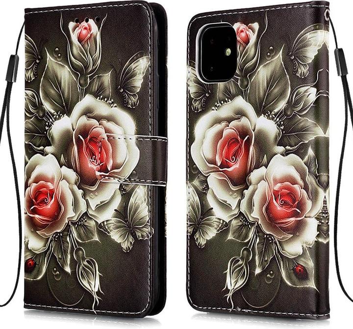 Produktbild Ueli Express iPhone 11 Buch Etui Tasche mit Kartenfach Rosen (Apple iPhone 11)