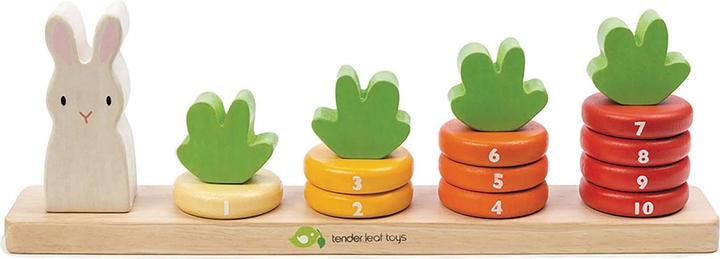 Actual product image Tender Leaf Toys Numbers game carrot (German, English, French, Italian)