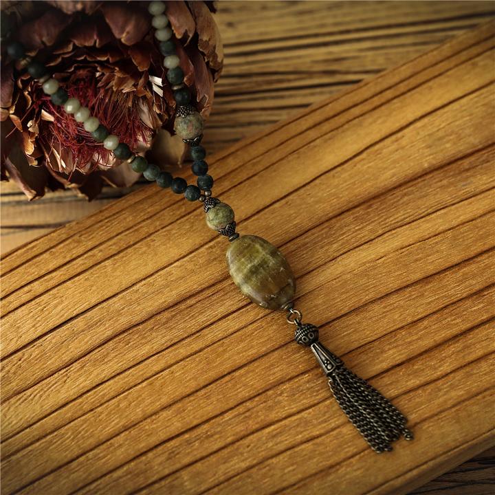 Produktbild Andreani Halskette mit Pendant aus echter afrikanischer Jade (Steine)