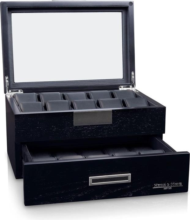 Produktbild Heisse & Söhne Uhrenbox Monteray 20 Esche - Schwarz Seidenmatt