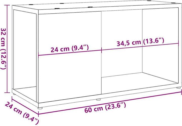 Immagine prodotto VidaXL TV-Schrank Artisan-Eiche 60x24x32 cm Holzwerkstoff TV-Möbel TV-Board (60 x 24 x 32 cm)