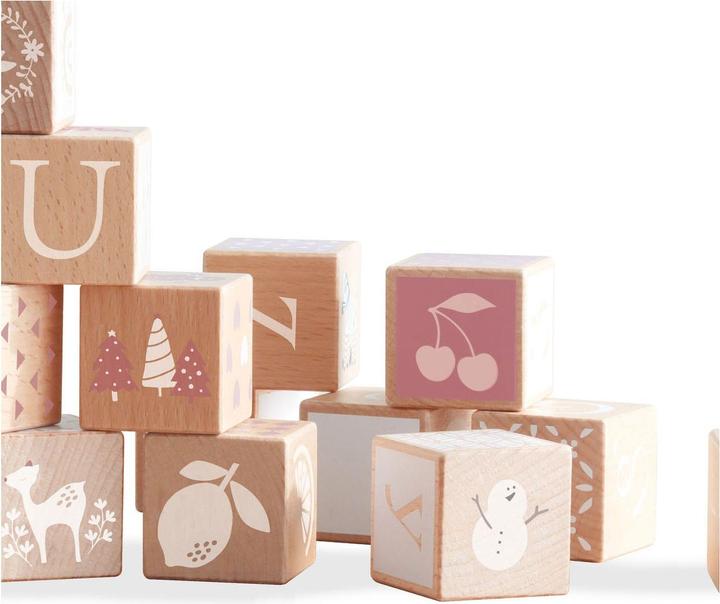Actual product image Classic World Puzzle made from wooden pastel blocks. Learn to count letter patterns. 29 El.