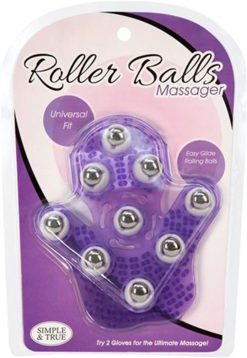 Produktbild PowerBullet Roller Balls Massagehandschuh Lila