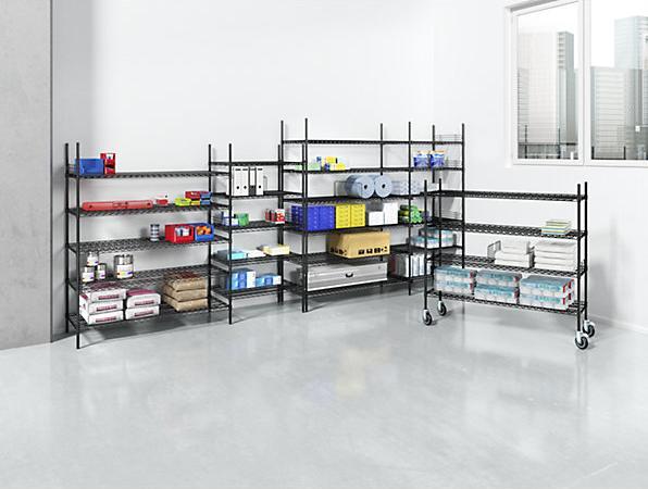 Actual product image Seco Steel wire mesh shelf, black