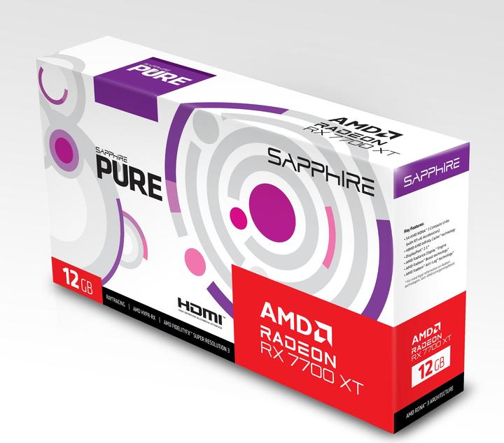 Actual product image Sapphire Pure RX 7700 XT (12 GB)
