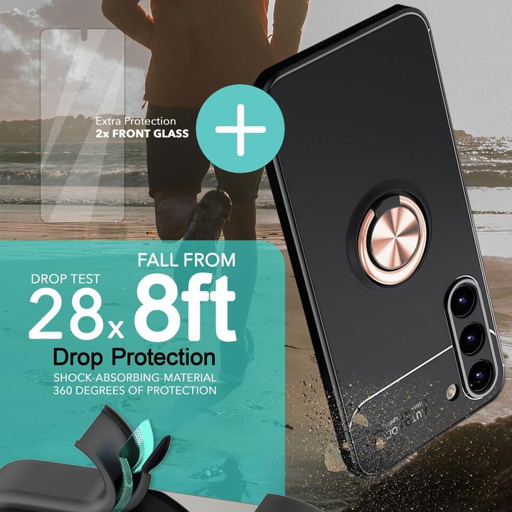 Actual product image Nalia Matte ring silicone case with 2x screen protector (Samsung Galaxy S23+)