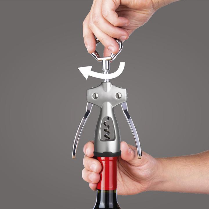 Image du produit Vacu Vin Tire-bouchon à levier argenté Winged (Tire-bouchon à levier)