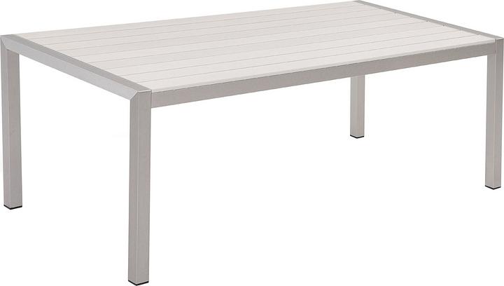 Produktbild Beliani Gartentisch Aluminium weiss 180 x 90 cm VERNIO (90 cm)