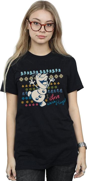 Actual product image Disney Womens/Ladies Frozen I Love Warm Hugs Cotton Boyfriend T-Shirt (3XL)