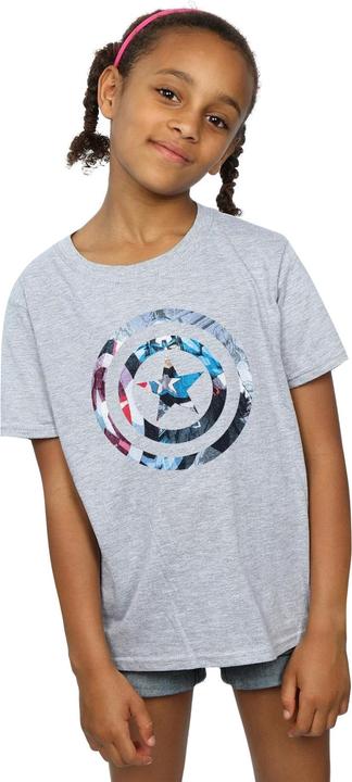 Immagine prodotto Avengers Captain America Montage Symbol Maglietta Ragazze (140, 146)