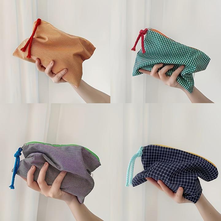 Only-Bags.Store Retro Farbe blockiert Make-up Tasche, grosse Kapazität multifunktionale Münze Geldbörse mit