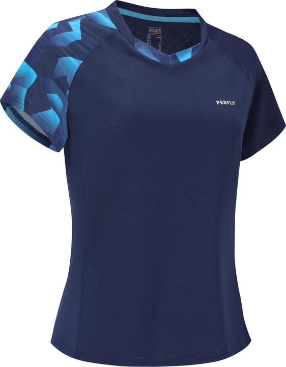 Perfly Damen Badminton T-Shirt - 560 navy/aqua