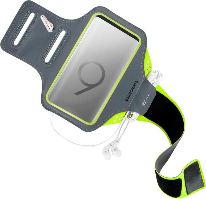 Actual product image Mobiparts Comfort Fit Sport Armband Samsung Galaxy S9 Plus Neon Green