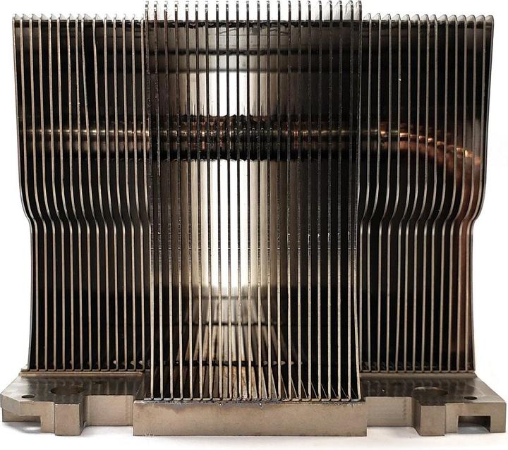 Actual product image Dynatron N2 Intel CPU cooler 2U 4189-4-5 P4-P5 or P+ Aluminum heatsink and fin stack passive and up