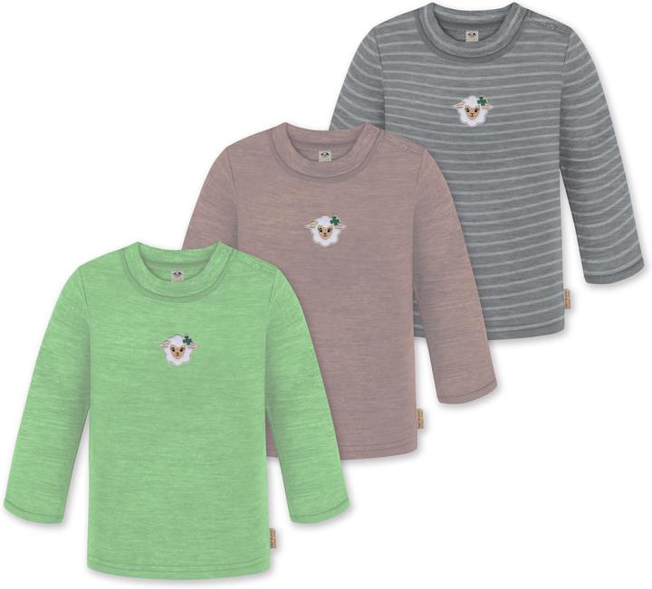 Image du produit Normani Lot de 3 manches longues bébé mérinos "Taupo" - 9475 (80)
