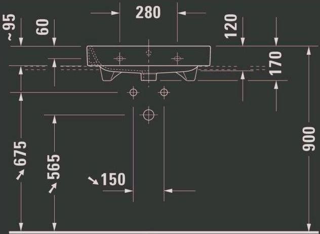 Produktbild Duravit Möbelwaschtisch HAPPY D.2 m ÜL HLB 600x505mm geschli 1 HL weiss (505 mm, 600 mm)