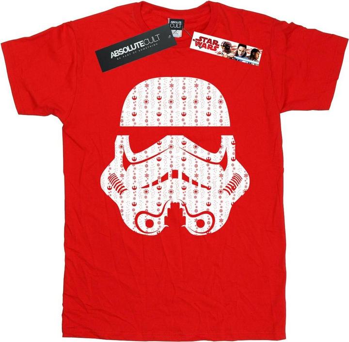 Actual product image Star Wars Boys Christmas Stormtrooper Helmet T-Shirt (152, 158)