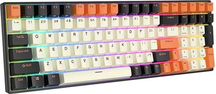 Produktbild Royal Kludge Mechanical keyboard RK100 RGB, brown switch (black-orange) (Eng. Int., Kabellos)