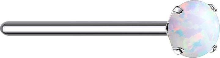 Star Piercing Nasenstecker biegen silber Opal weiss gefasst (ohne Messing, Titan G23)