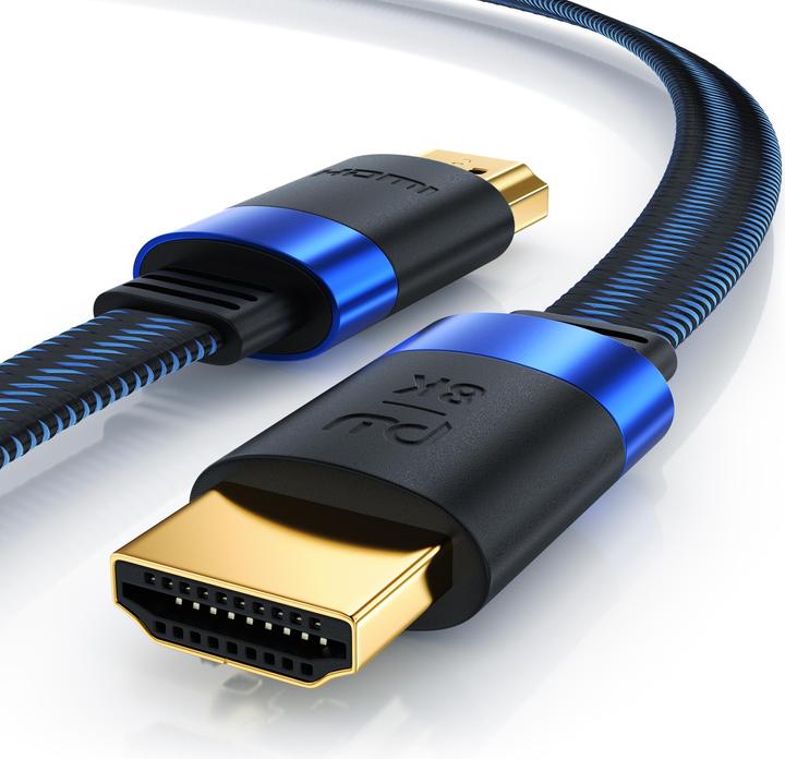 Primewire HDMI cable 2.1, type A, ribbon cable 8K @ 120 Hz, 4K @ 240 Hz DSC, UDH, eARC, HDR10+, Flat (2 m, HDMI)