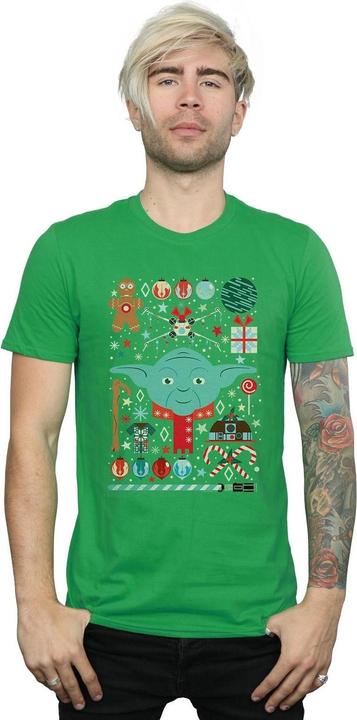 Actual product image Star Wars Mens Yoda Christmas T-Shirt (XL)