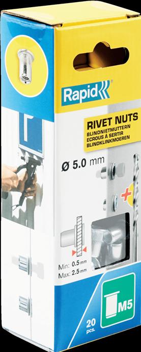 Actual product image Rapid M5 blind rivet nuts