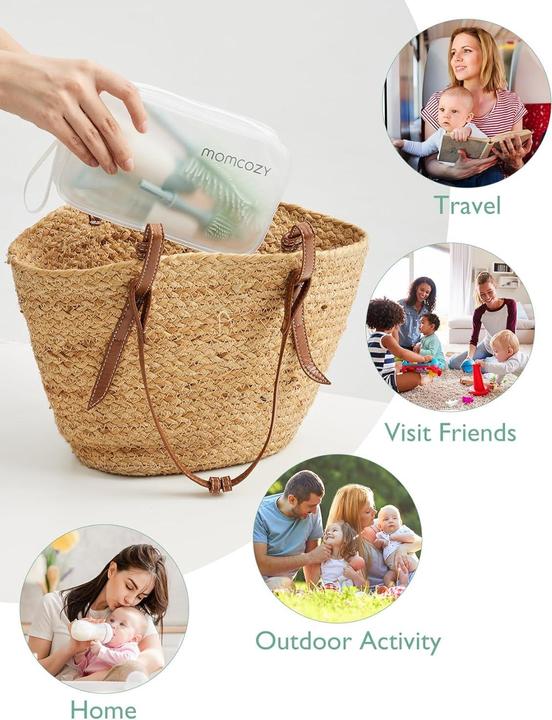 Produktbild Momcozy Flaschenbürsten-Set Push-Press GRN