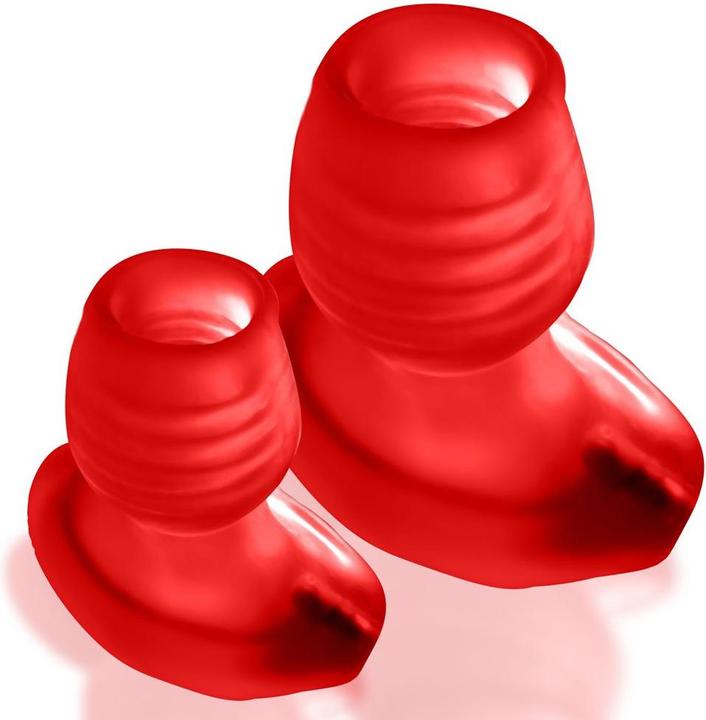 Actual product image Oxballs Glowhole-1 Hollow Buttplug with Led Insert Red Morph Small