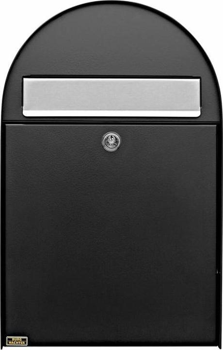 Immagine prodotto Burg Wächter Cassetta postale in acciaio zincato LxHxP 475/300/222 mm Nordic 680 nero con fermo di apertura