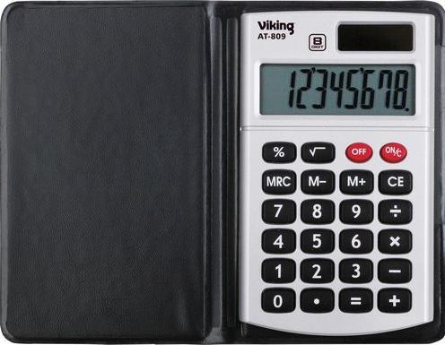 Actual product image Office Depot Pocket calculator AT-809 8 digits silver (Batteries, Solar cells)