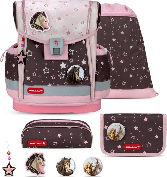 Produktbild Belmil CLASSY Plus Schulrucksack-Set Champion Horses (19 l)