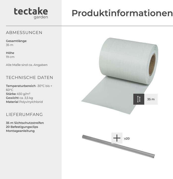 Produktbild tectake PVC Sichtschutzfolie