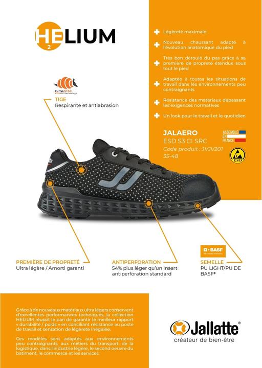 Immagine prodotto Jallatte scarpe di sicurezza basse jalaero sas esd s3 ci src (S3, 43)