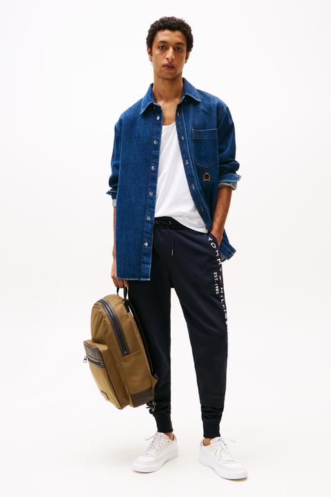 Produktbild Tommy Hilfiger Herren Jogginghose Tommy Logo Sweatpants Baumwolle, Blau (Desert Sky), M (M)