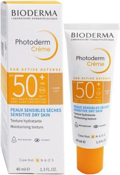 Produktbild Bioderma Photoderm Creme SPF 50+ - Light skin sunscreen - 40ml (Sonnencreme Gesicht, SPF 50, 40 ml, 60 g)