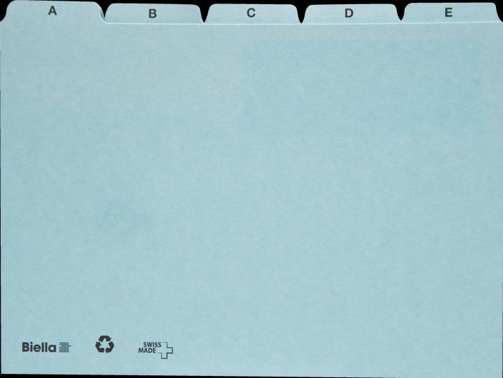 Actual product image Biella Index guide cards alphabet A - Z blank (A4, 450 g/m², 25 x)