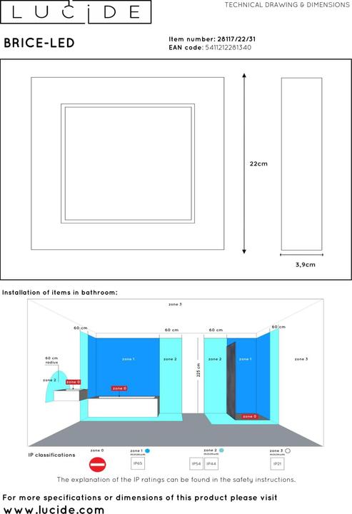 Produktbild Lucide Brice-LED (1186 lm, B22)