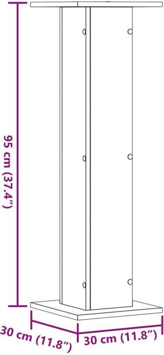 Immagine prodotto VidaXL Supporto per diffusori 2 pezzi -Ottica 30 x 30 x 95 cm (1 coppia, Cavalletto)