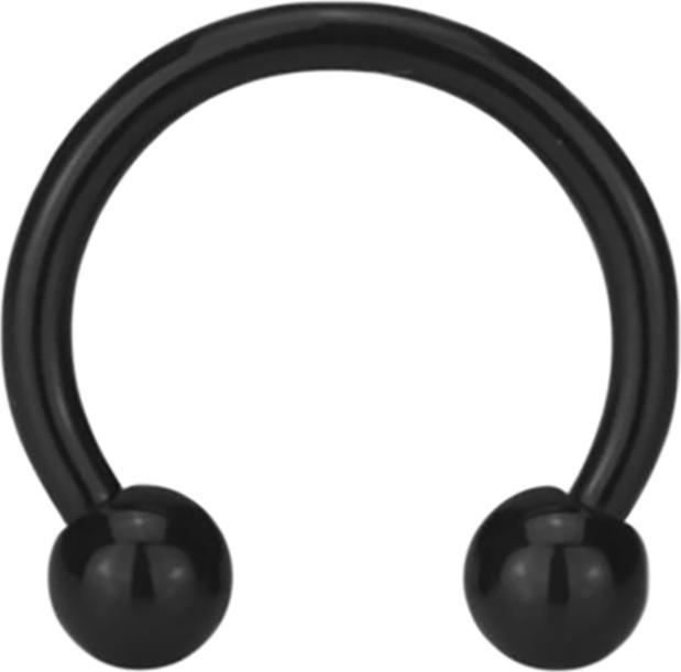 Star Piercing Circular Barbell Absolute Black mit zwei Kugeln (Chirurgenstahl 316L, ohne Messing)