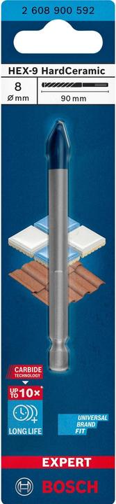 Actual product image Bosch Professional Zubehör EXPERT HEX-9 HardCeramic drill bit, 8 x 90 mm (8 millimetres)