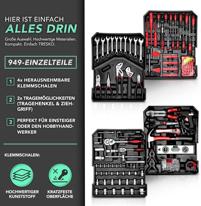 Produktbild Tresko Werkzeug Set (949 Teile)