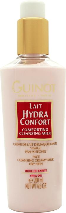 Actual product image Guinot Lait Hydra Confort Comforting Cleansing Milk Shea Oil 200ml (Cleaning cloths, 200 ml)