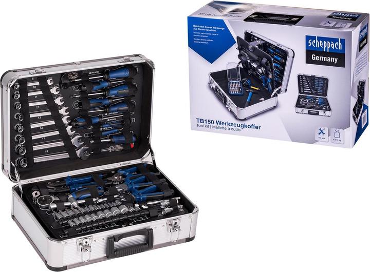 Immagine prodotto Scheppach Set di utensili manuali TB150 in valigetta di metallo 101 pezzi. (101 pezzi)