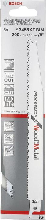 Produktbild Bosch Professional Zubehör Säbelsägeblatt S 3456 XF, Progressor for Wood and Metal, 5er-Pack