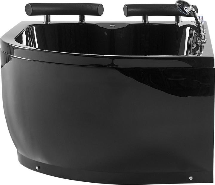 Produktbild Beliani Whirlpool Badewanne schwarz Eckmodell mit LED rechts 160 cm x 113 cm PARADISO (427 l, 160 cm, 113 cm)