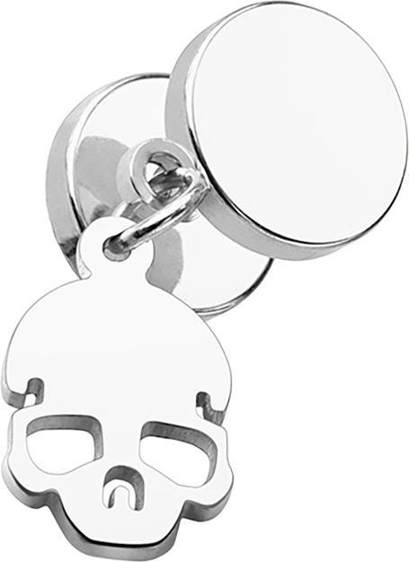 Actual product image Star Piercing Fake Plug silber mit Anhänger Totenkopf (Surgical steel 316L, without brass)