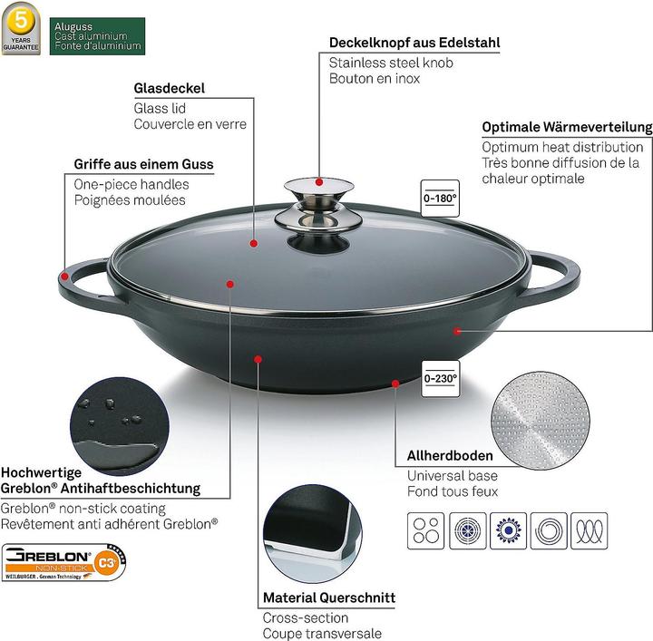 Produktbild Kela Kerros (32 cm, Wok Pfanne, Aluminiumguss)