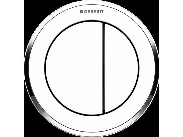 Produktbild Geberit Fernbetätigung Typ 10 pneumatisch 2-Mengen-Spülung Möbeldrücker weiss/chrom/weiss 116.057.KJ.1