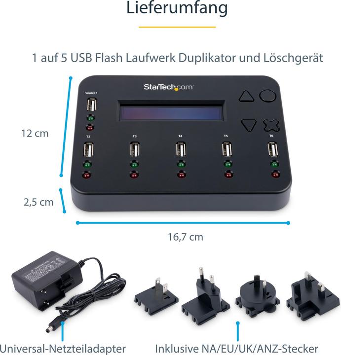Image du produit StarTech Duplicateur autonome 1:5 (USB 2.0)