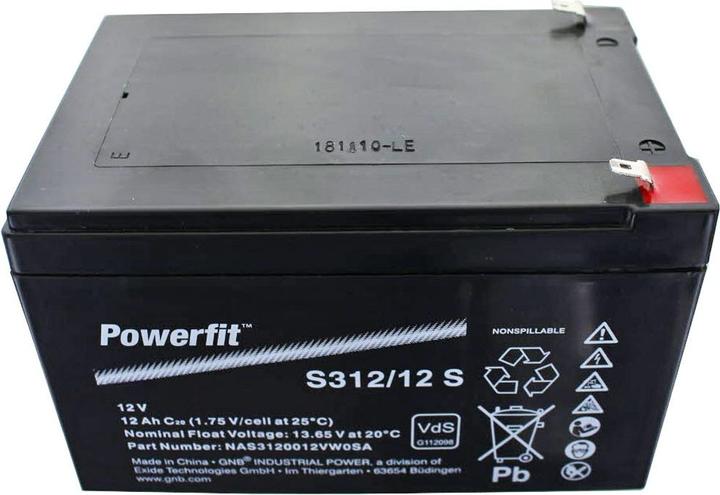 Actual product image Exide Battery Powerfit S312/12S, connector 4.8mm (12 V, 12 Ah)